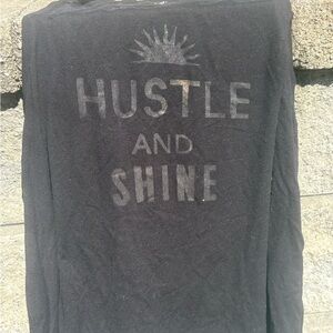 Black 'Hustle and Shine' Graphic Tank